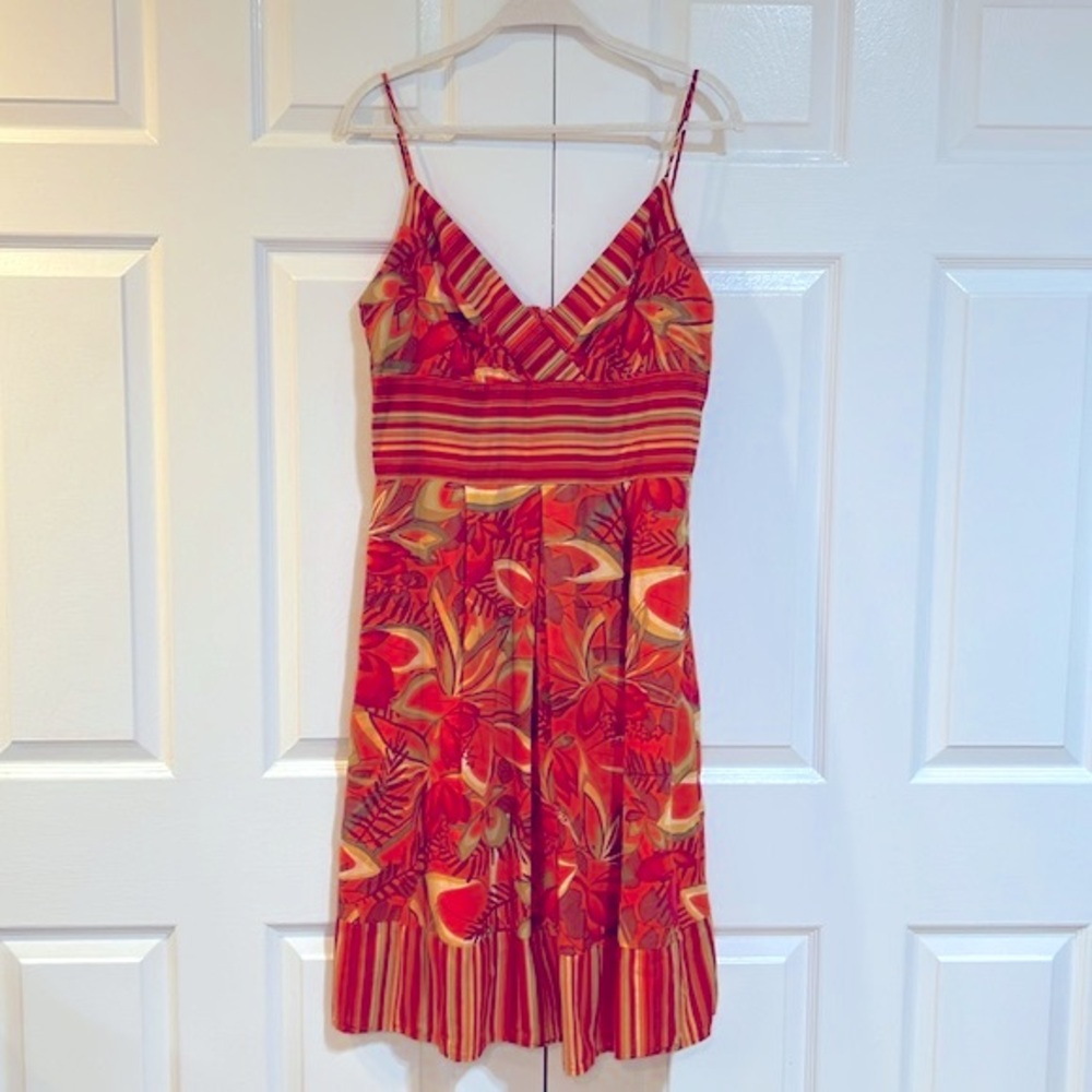 Sandra Darren-100% Cotton-Bustier Style-Spaghetti Strap Dress-Sz 12